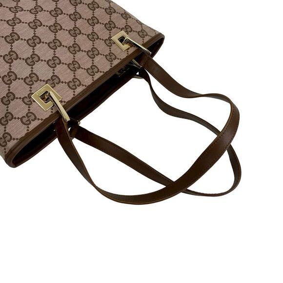 Gucci GG Canvas Leather Tote Bag - Picture 5 of 10